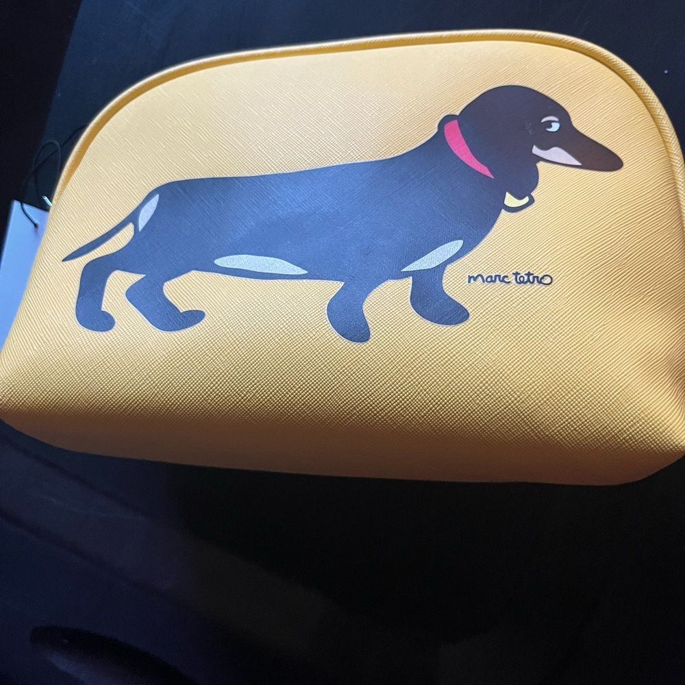 MARC TETRO Yellow Dachshund COSMETIC BAG